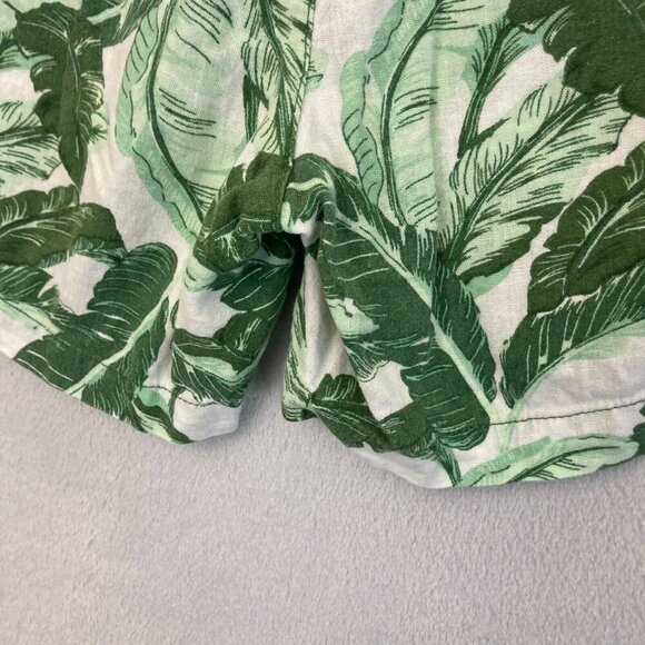 Old Navy LINEN Blend Tropical Shorts Womens 6 Floral Green Summer Lightweight - Picture 10 of 10